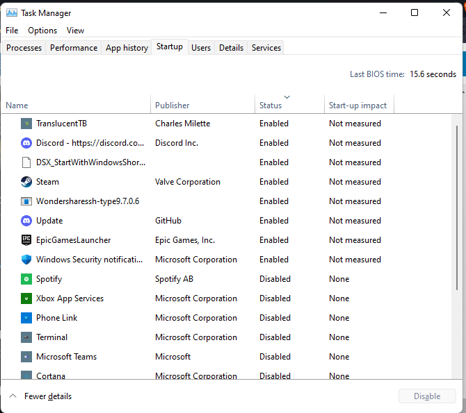 Disable Startup Apps in Task Manager